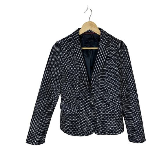 Banana Republic Tweed Black One Button Blazer Size 6 Academia Career Interview - Picture 1 of 8